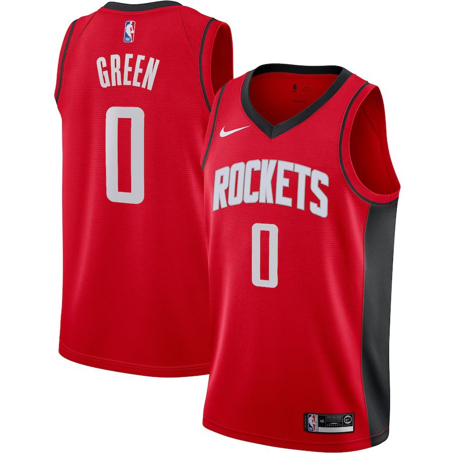 Men Houston Rockets 0 Jalen Green Nike Red Draft First Round Pick Swingman NBA Jersey